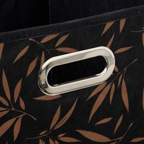 Boîte De Rangement Noir Avec Déco 31 X 31 X 31 Cm