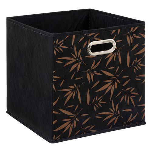 Boîte De Rangement Noir Avec Déco 31 X 31 X 31 Cm