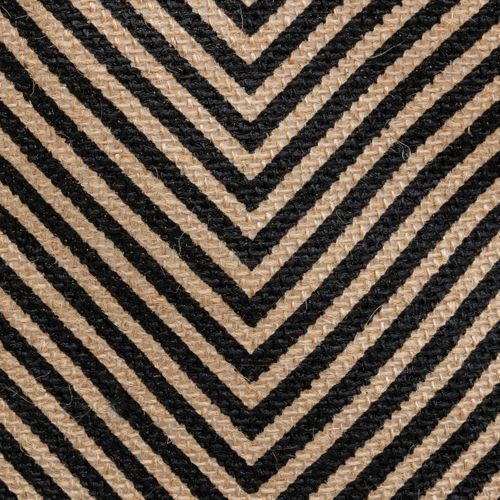 Panier De Rangement Noir Et Beige En Jute Et Coton  D 32 Cm