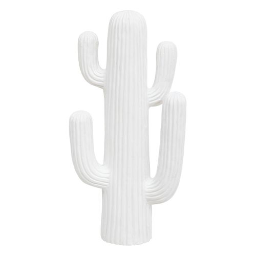 Objet Déco Cactus Blanc En Magnésie H 57 Cm