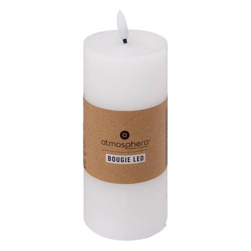 Bougie Ronde LED Molia 7x18cm Blanc