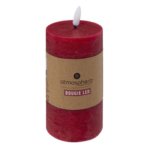 Bougie Ronde LED Molia 7x15cm Rouge