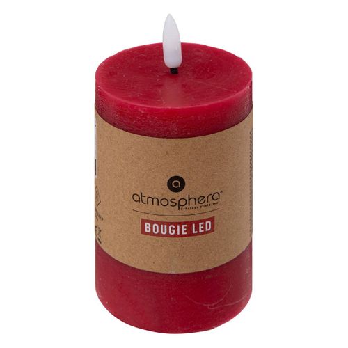 Bougie Ronde à LED "molia" H13cm Rouge