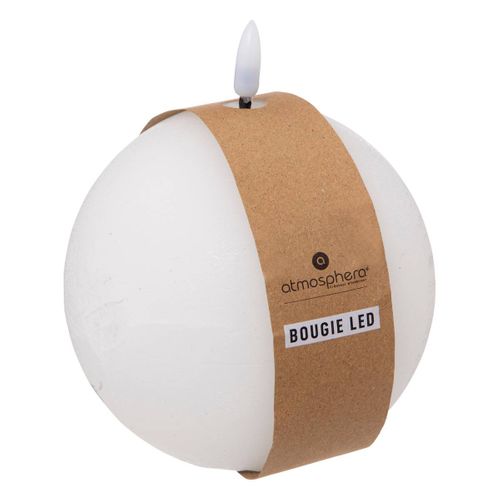 Bougie Boule à LED "molia" D12cm Blanc
