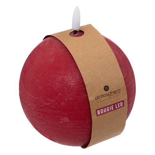 Bougie Boule LED Molia D.12cm Rouge