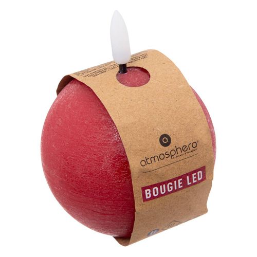 Bougie Boule LED Molia D.8cm Rouge