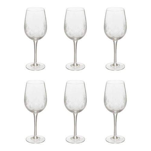 Lot De 6 Verres à Vin Design "victoria" 38cl Transparent