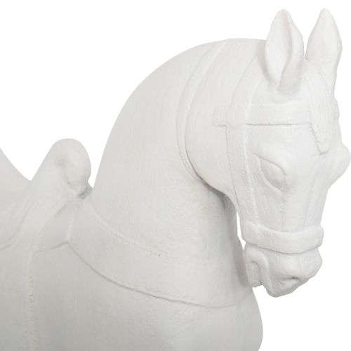 Objet Décoratif Cheval Blanc En Résine H 34 Cm