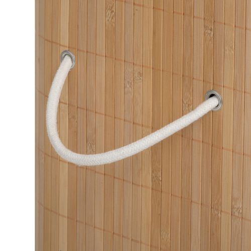 Panier à Linge En Bambou 100l Avec 2 Bacs De Tri H 63 Cm