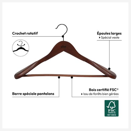 Cintre Pour Veste En Bois Foncé