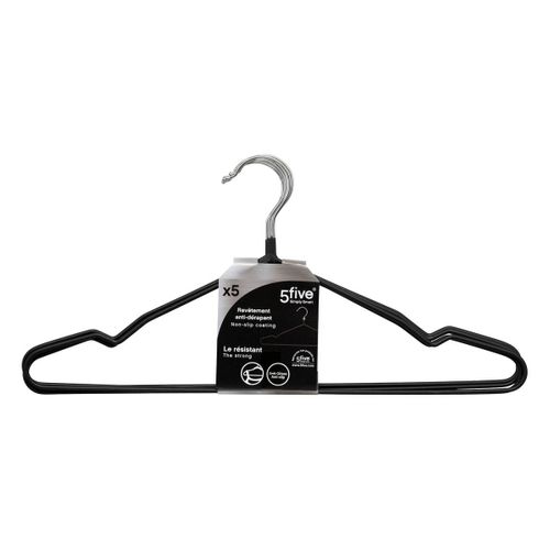 Lot De 5 Cintres Anti-dérapant Noir
