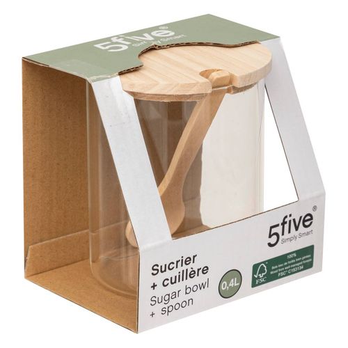 Sucrier Verre + bois 0,4l Hermet