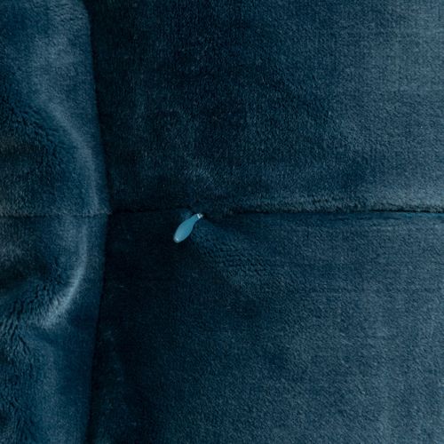 Coussin Décoratif Flanelle Bleu Egéen Effet Fourrure 38 X 58 Cm