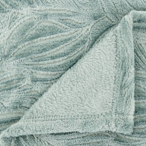 Plaid Flanelle Bleu Givré Motif En Relief 180 X 230 Cm