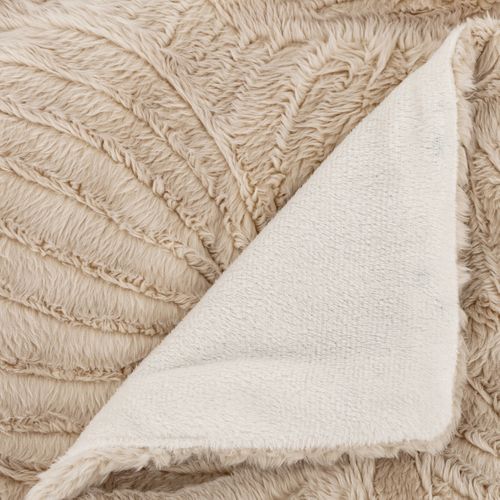 Plaid Fourrure Blanc Ivoire Motif En Relief 120 X 160 Cm