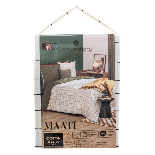 Parure Imprimée Maati Beige 240x220cm