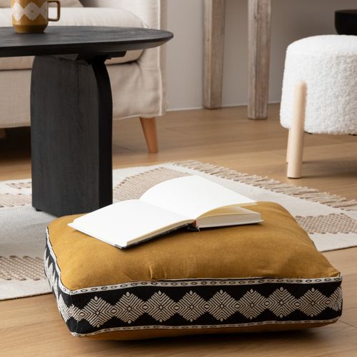 Coussin De Sol Inuit Dreams Jaune Ocre 48x14cm