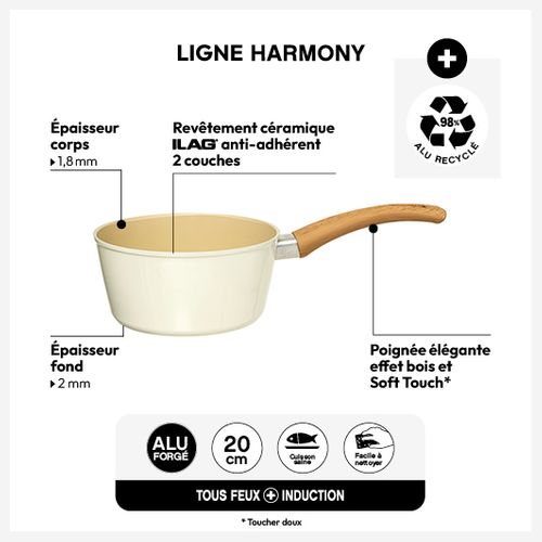 Casserole "harmony" D20cm En Aluminium Forgé Beige