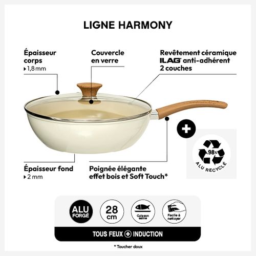 Sauteuse "harmony" D28cm En Aluminium Forgé Beige