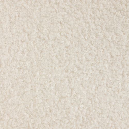 Chaise De Table Tissu Blanc à Bouclettes Et Pieds En Bois