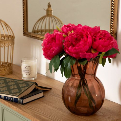 Bouquet Artificiel 4 Pivoines Roses H. 30 Cm