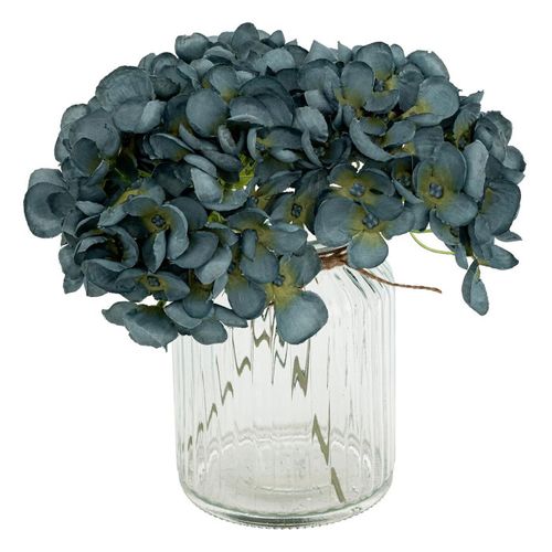 Composition D'hortensias Artificiels "dean" 24cm Bleu