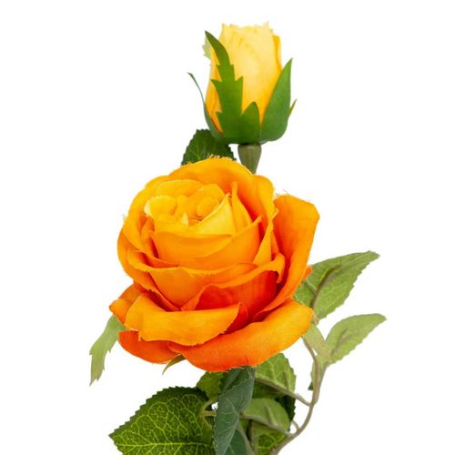 Tige Rose Artificielle Dégradé "beky" 46cm Orange