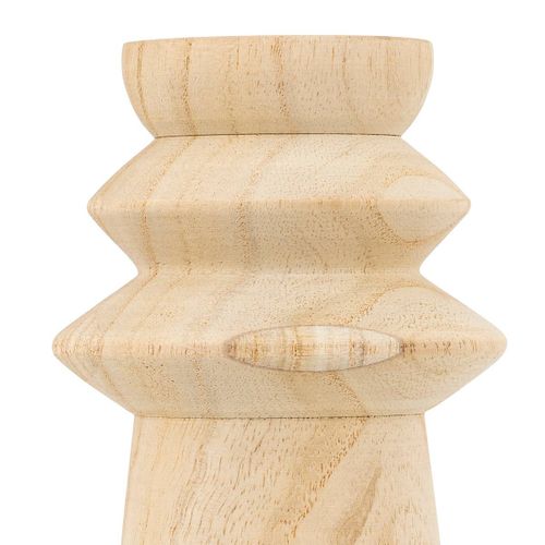 Lot De 2 Bougeoirs Chandeliers En Bois H 23.5 Cm