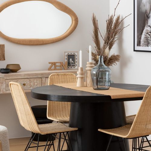 Lot De 2 Bougeoirs Chandeliers En Bois H 23.5 Cm