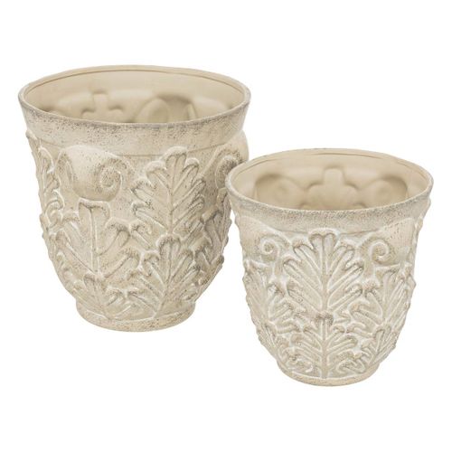 Set De 2 Cache-pots Little Cottage Céramique D29/35cm