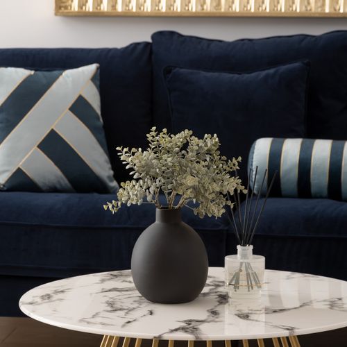 Vase En Céramique Mat Noir H 18 Cm