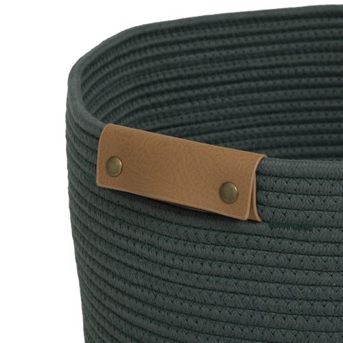 Panier à Linge Vert Ficus 80l En Polyester Et Coton H 56 Cm