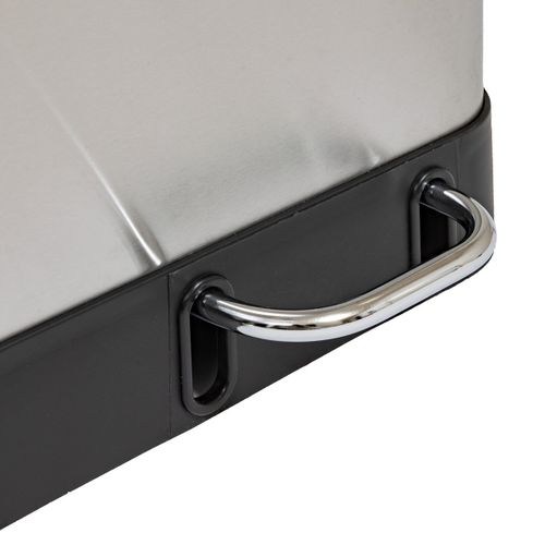 Poubelle De Tri Sélectif En Inox 3 Bacs De 18 Litres Ouverture à Pédale