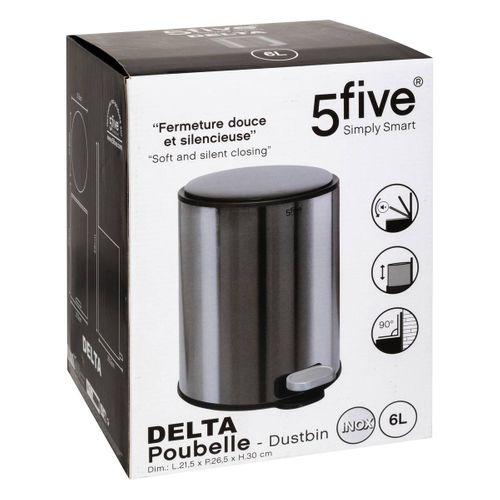 Poubelle "delta" 6l Métal Noir