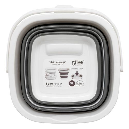 Seau "retractable" 5l Gris Et Blanc