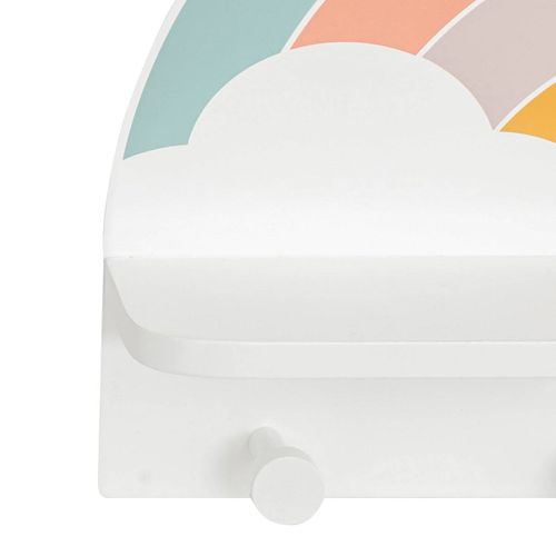 Patère Étagère Enfant Soel Motif Arc-en-ciel 4 Crochets