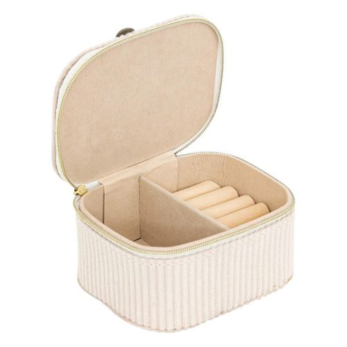 Boîte à Bijoux En Velours "enya" 11cm Beige