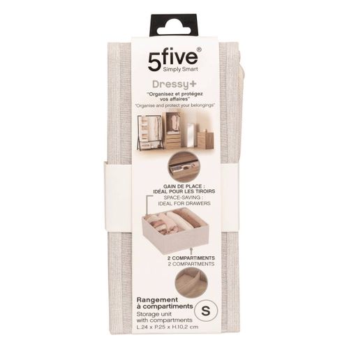 Rangement Tiroir "groomy" 2 Compartiments Beige 24x10,2cm