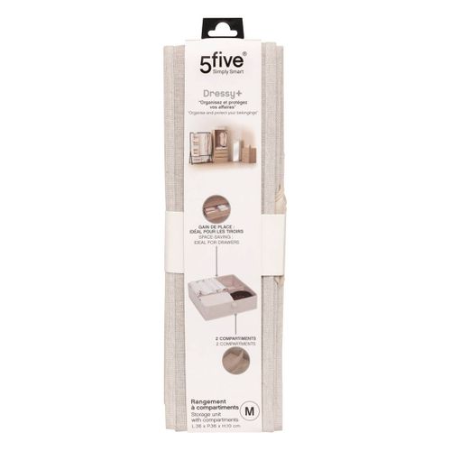 Rangement Tiroir "groomy" 2 Compartiments Beige 36x36cm