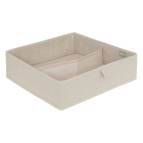 Rangement Tiroir "groomy" 2 Compartiments Beige 36x36cm