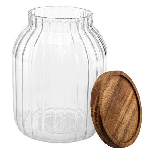 Bocal "harmony" 2l En Verre Et Acacia