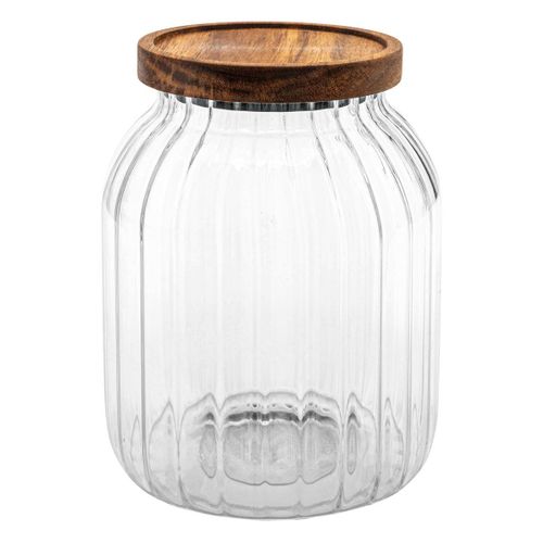 Bocal "harmony" 2l En Verre Et Acacia