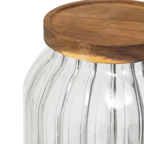 Bocal "harmony" 3l En Verre Et Acacia