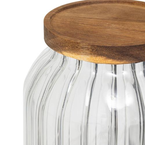 Bocal "harmony" 3l En Verre Et Acacia