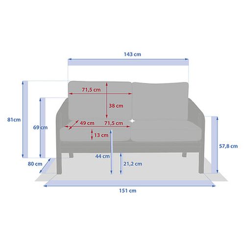 Canapé De Jardin En Acacia 2 Places Papouasie - Beige