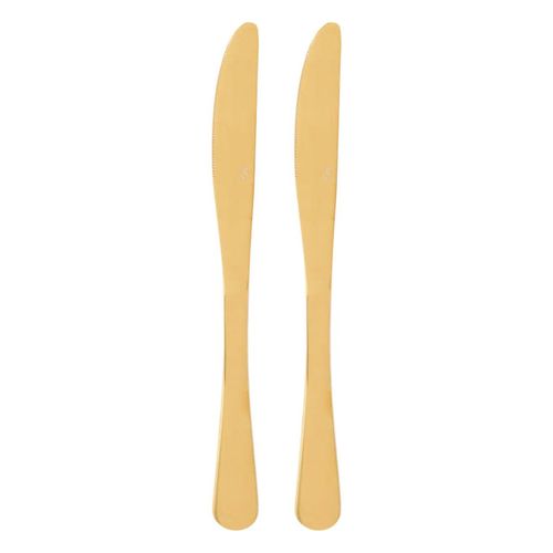 Lot De 2 Couteaux En Inox "gold" 22cm Or