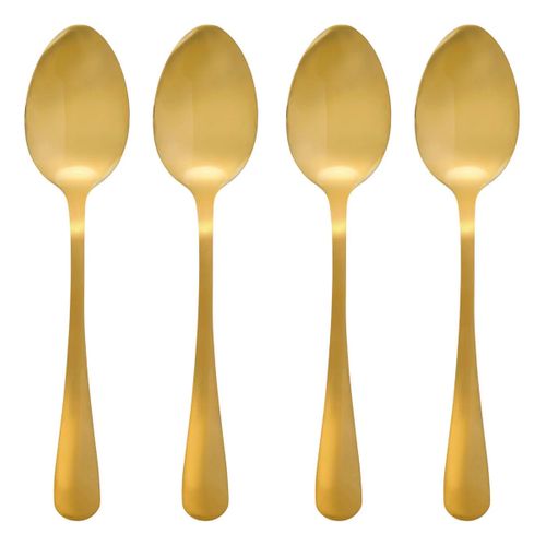 Lot De 4 Cuillères à Soupe En Inox "gold" 20cm Doré
