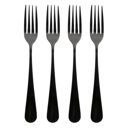Lot De 4 Fourchettes En Inox "shadow" 20cm Noir