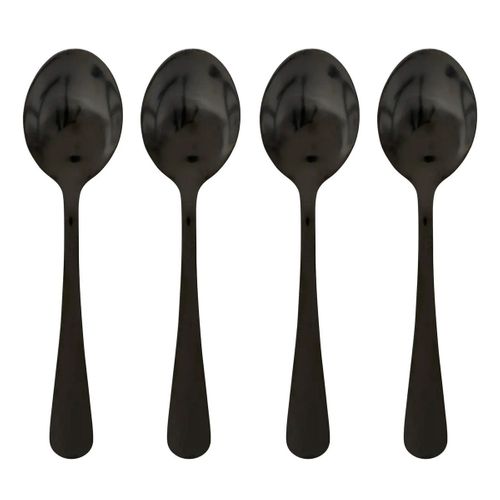 Lot De 4 Cuillères à Café En Inox "shadow" 13cm Noir