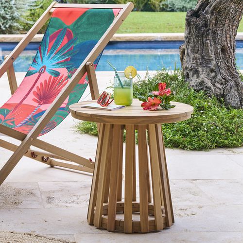 Table De Jardin D'appoint Ronde En Bois Osuna - Marron